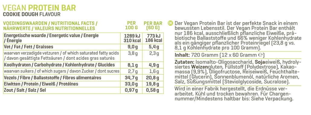 Zutaten-Body-&-Fit-Vegan-Protein-Bar