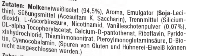 xbody whey isolat zutaten